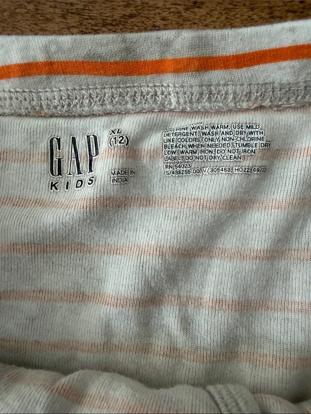 Boy’s Striped Cotton Boxer Briefs - Orange/White size xl 12